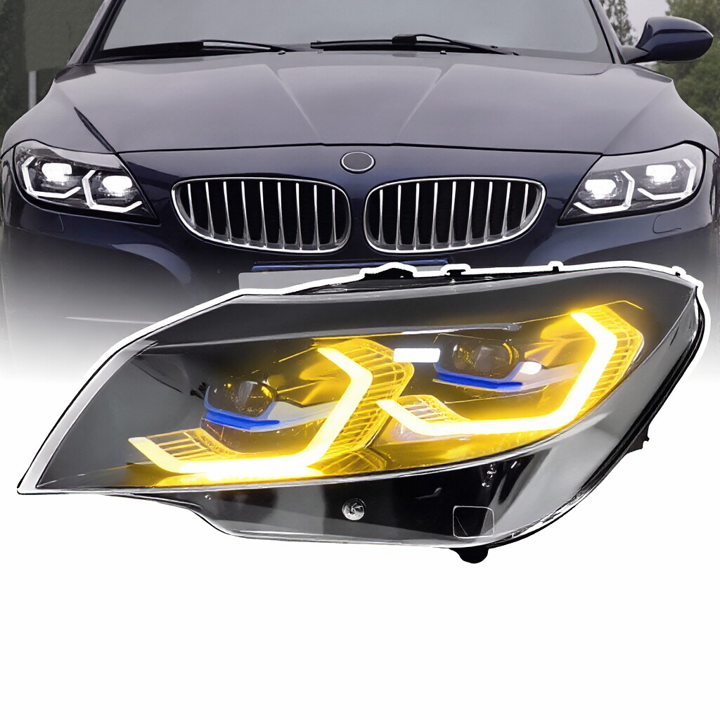 09-16 BMW Z4 LED デイタイム ランニング ライト、デュアル ビーム プロジェクター、ヘッドライト用流れるターン シグナル ヘッドランプ アセンブリに適用。