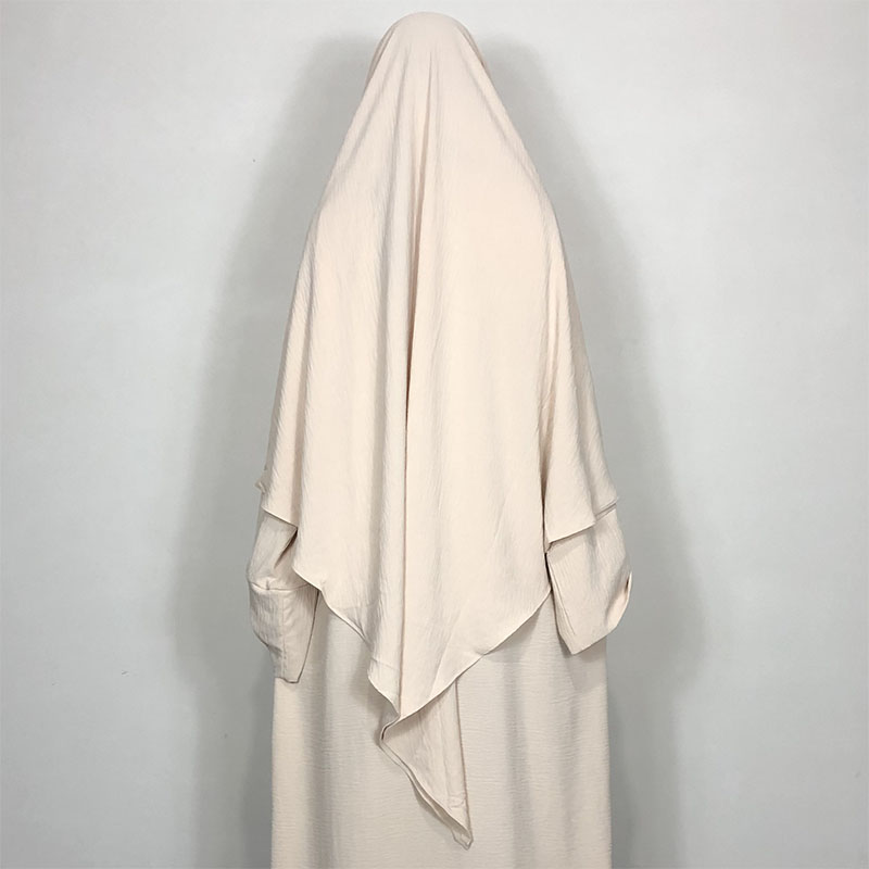 新しい一層ジャズクレープダイヤモンド Khimar 高品質イスラム教徒 EID ラマダンイスラム服ネクタイバック祈りヒジャーブドロップシッピング