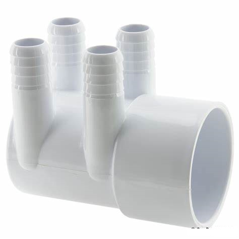 PVC 給水マニホールド 2 "4 個 3/4" ポート付きデッドエンド、2 " PVC マニホールド 4 ポート、スパホットタブ用