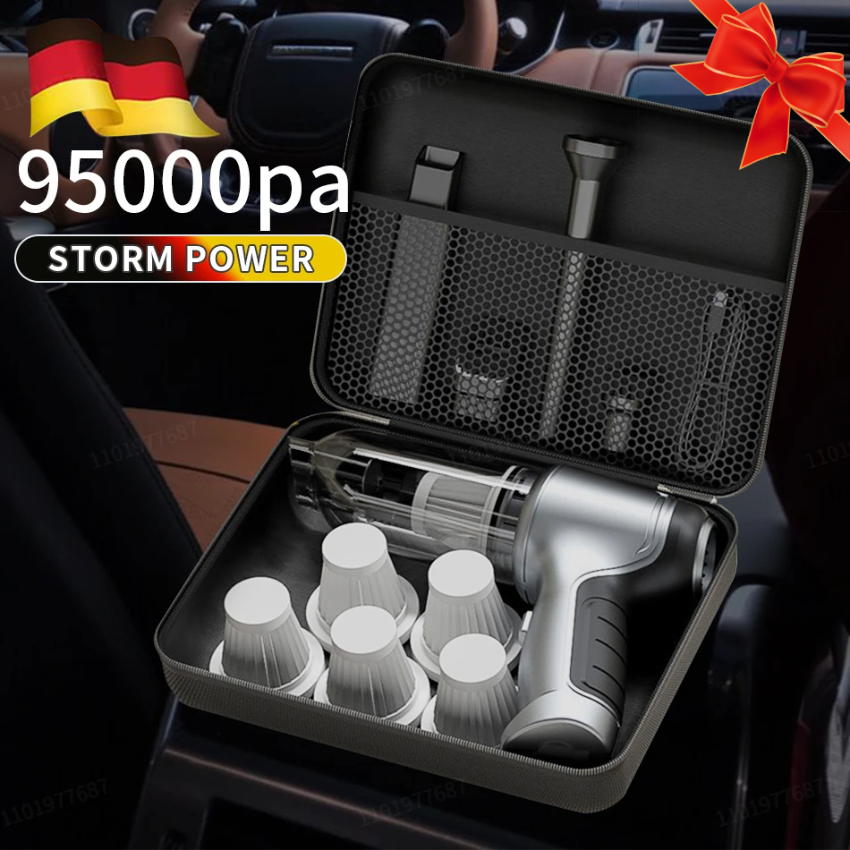 95000Pa ワイヤレスポータブル掃除機車の掃除機ハンドヘルドミニ ForCar ホームデスクトップキーボードクリーニングコードレスクリーナー