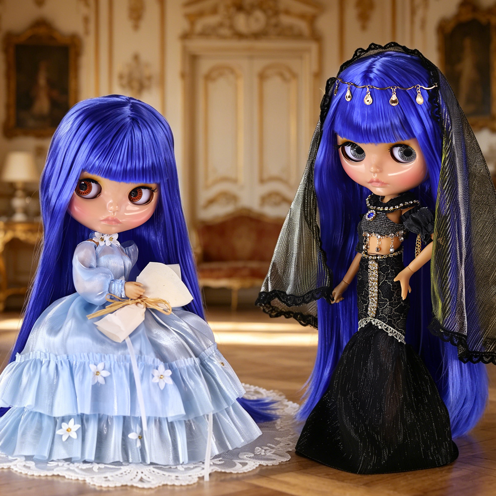 ICY DBS ブライス人形 BJD ジョイントボディ タンスキンセット ブルーロングヘア付き 1/6 スケール 30 cm ガールギフト アニメ SD