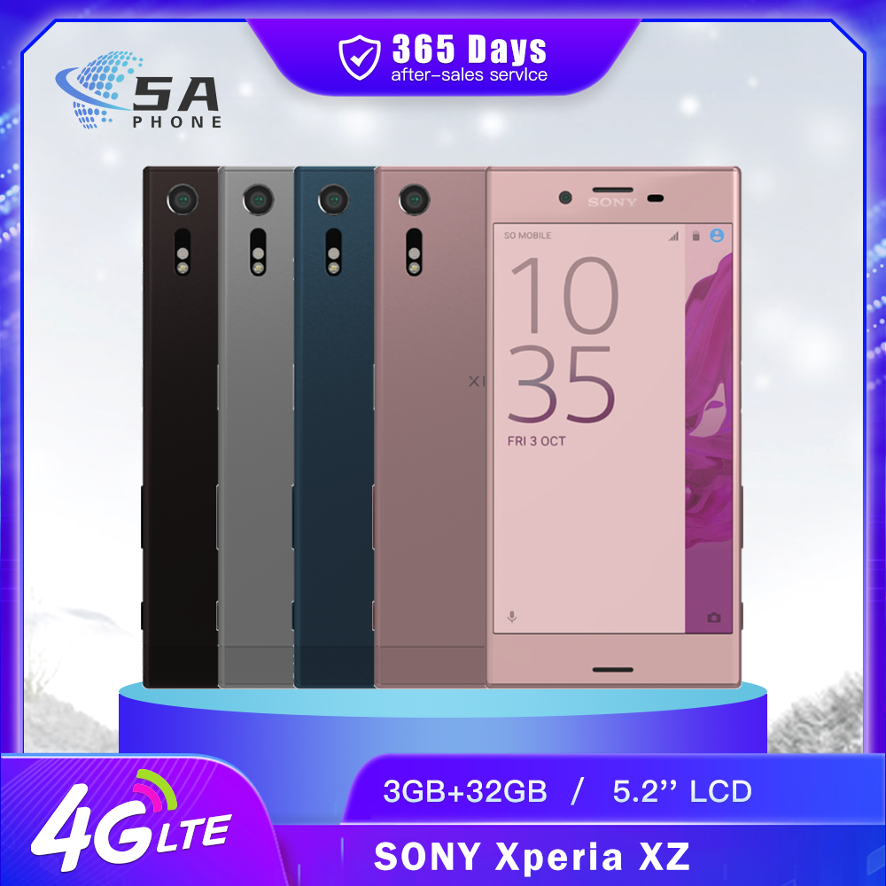 オリジナル Sony Xperia XZ F8331 F8332 4G LTE 携帯電話 5.2 "3GB 32/64GB 23MP 13MP Snapdragon820 クアッドコア Android スマートフォン