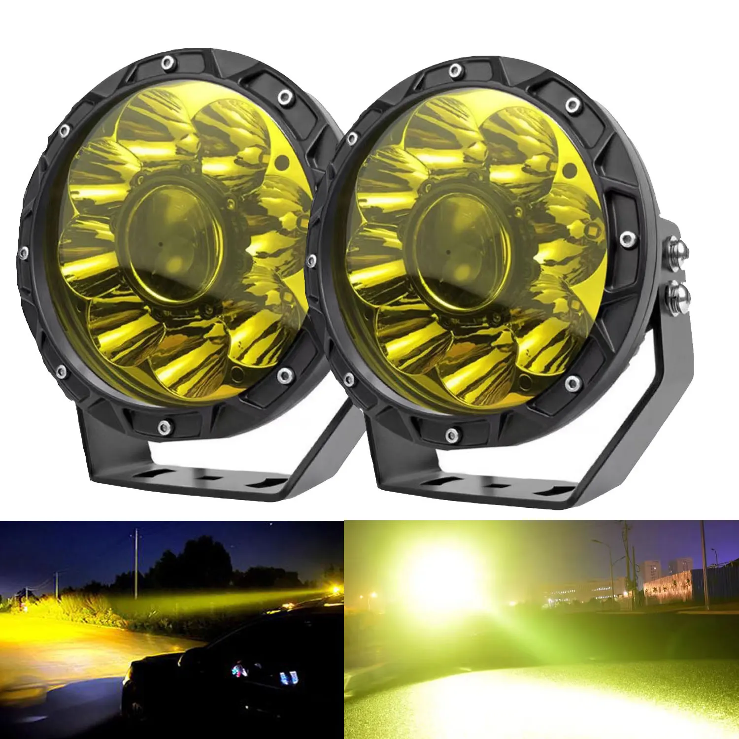 YBN ファウンダーサーチ ヘッドライト ロービーム LED 電球 3000K 長距離 4x4 駆動 LED オフロード 12v 24v 車 車両 トラック ATV SUV