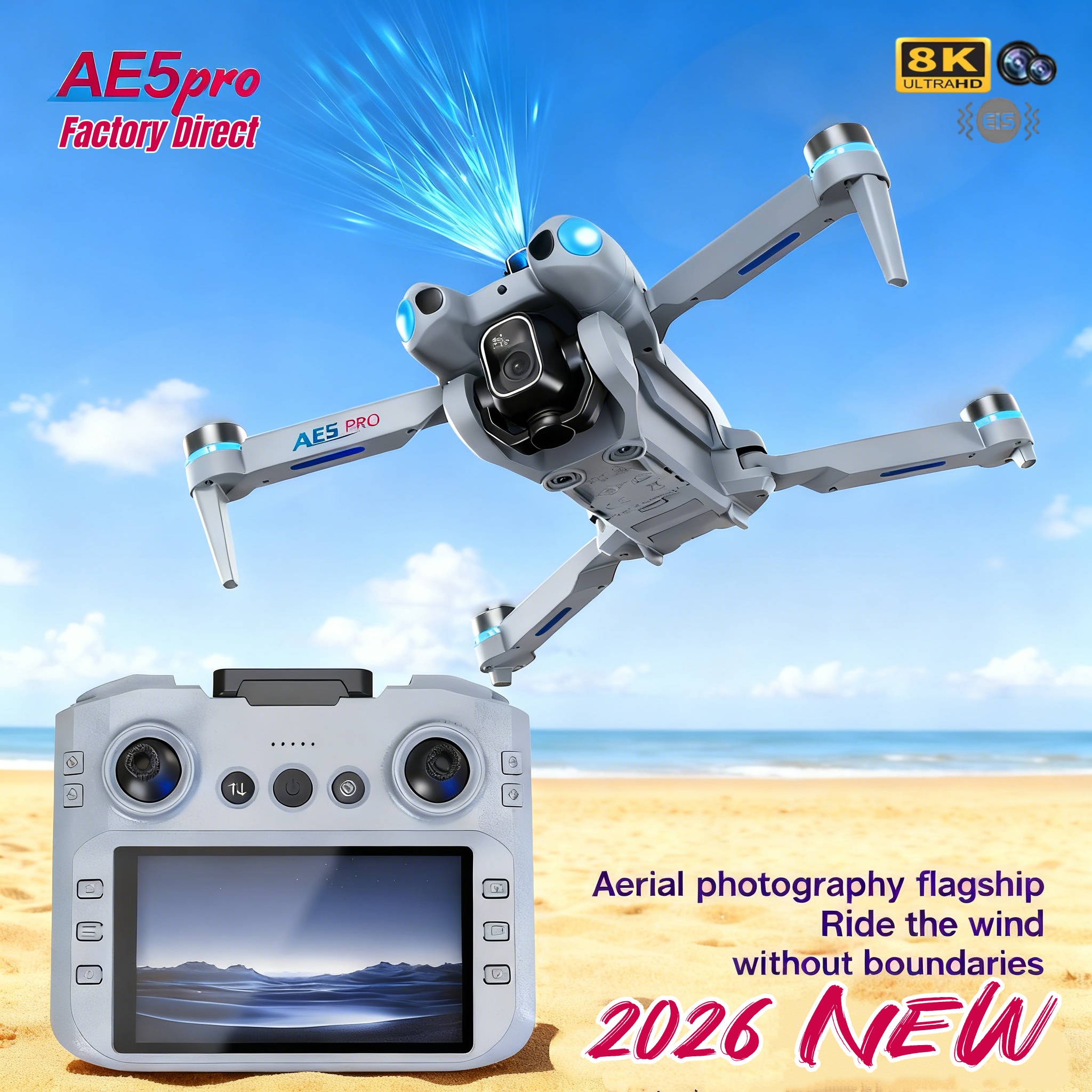 2026 AE5 Max ドローン 8K HD クアッドコプター 4.5 フィート スクリーンコントロール付き 20 分間バッテリー ヘッドレスモード 360° フリップ ミニ ヘリコプター おもちゃ 子供用