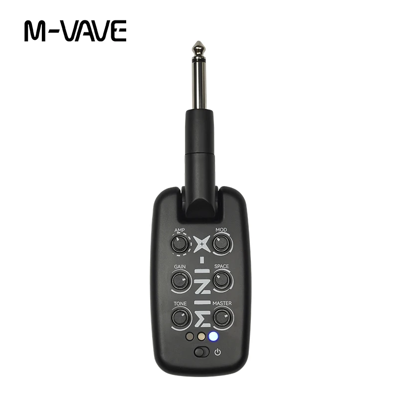 M-VAVE MINI-X ヘッドフォンアンプギターベースエフェクトポータブル充電式プラグインアンプ内蔵 9 種類のアンプトーン