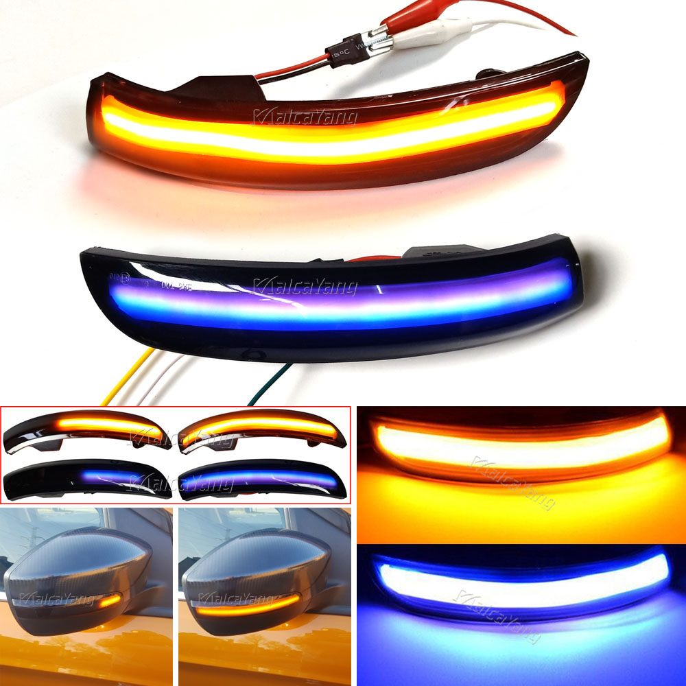 2X フォード久我エスケープ C520 EcoSport 13-18 フォーカス 3 MK3 SE ST RS US LED ダイナミックターンシグナルライトサイドミラーインジケータウインカー