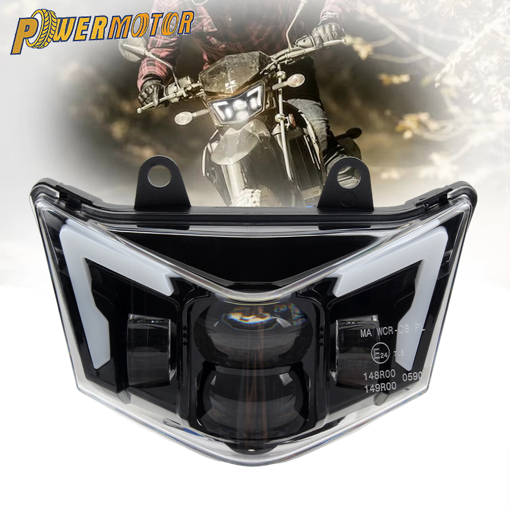 オートバイ E24 ヘッドライトカワサキ D-トラッカー 125 150 KLX125 KLX150 2010 から 2016 エンデューロモトクロス LED ヘッドランプアクセサリー