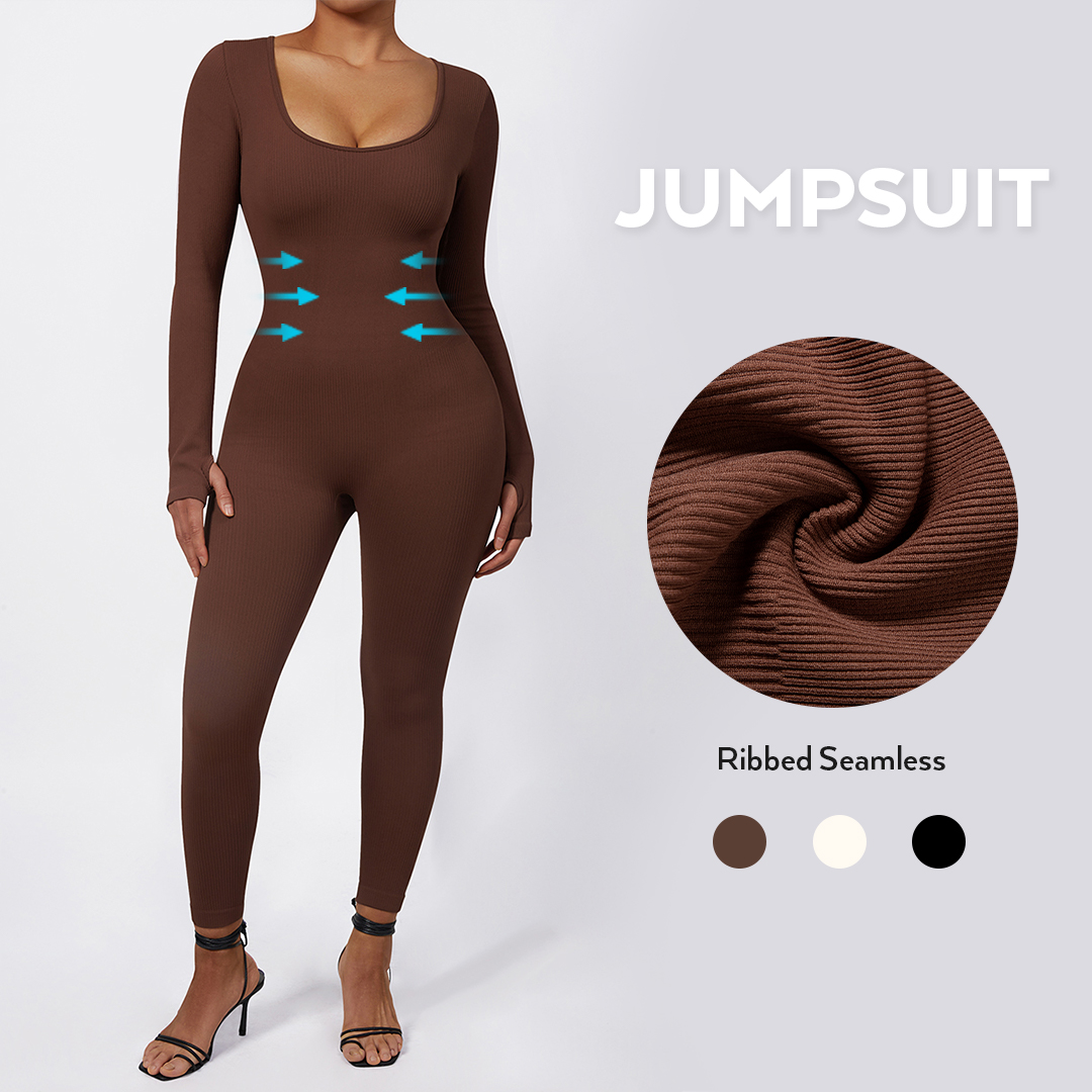 Women  Autumn Winter Long Sleeve Jumpsuits Bodycon Slim Fit Streetwear Overall One Piece Bodysuits Outfit Yoga umpsuit Women