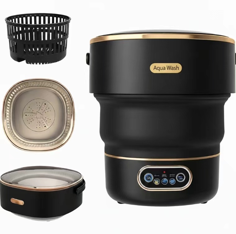 15L ポータブル折りたたみ洗濯乾燥機コンボ、スピナー付き、下着靴下用ミニ洗濯機、旅行