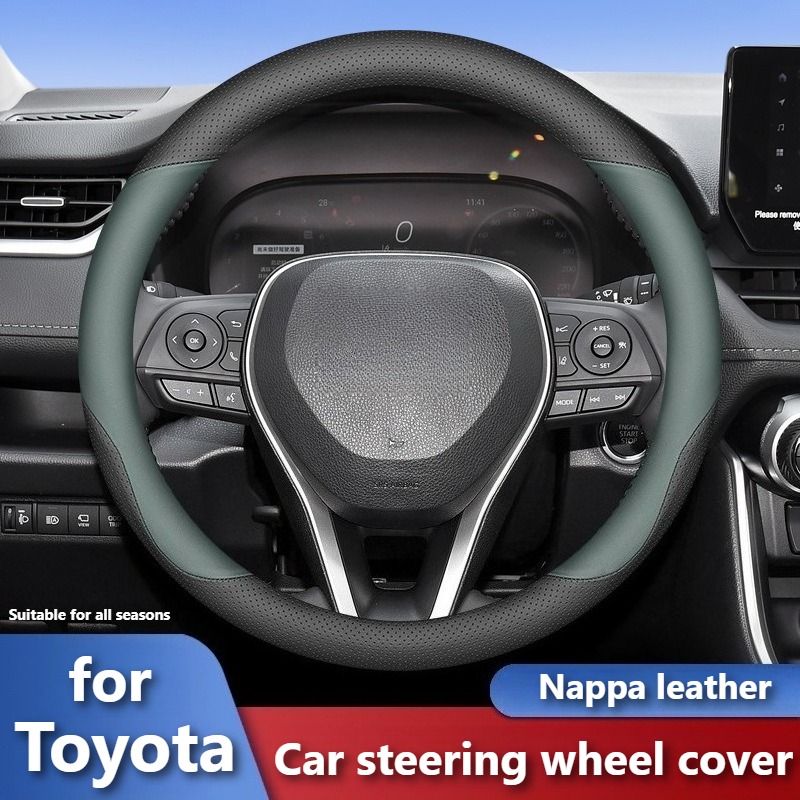 Leather Car Steering Wheel Cover for Toyota RAV4‌ Corolla‌ Cross‌ Camry‌ Highlander‌ Toyota Accessories Interior Steering Covers