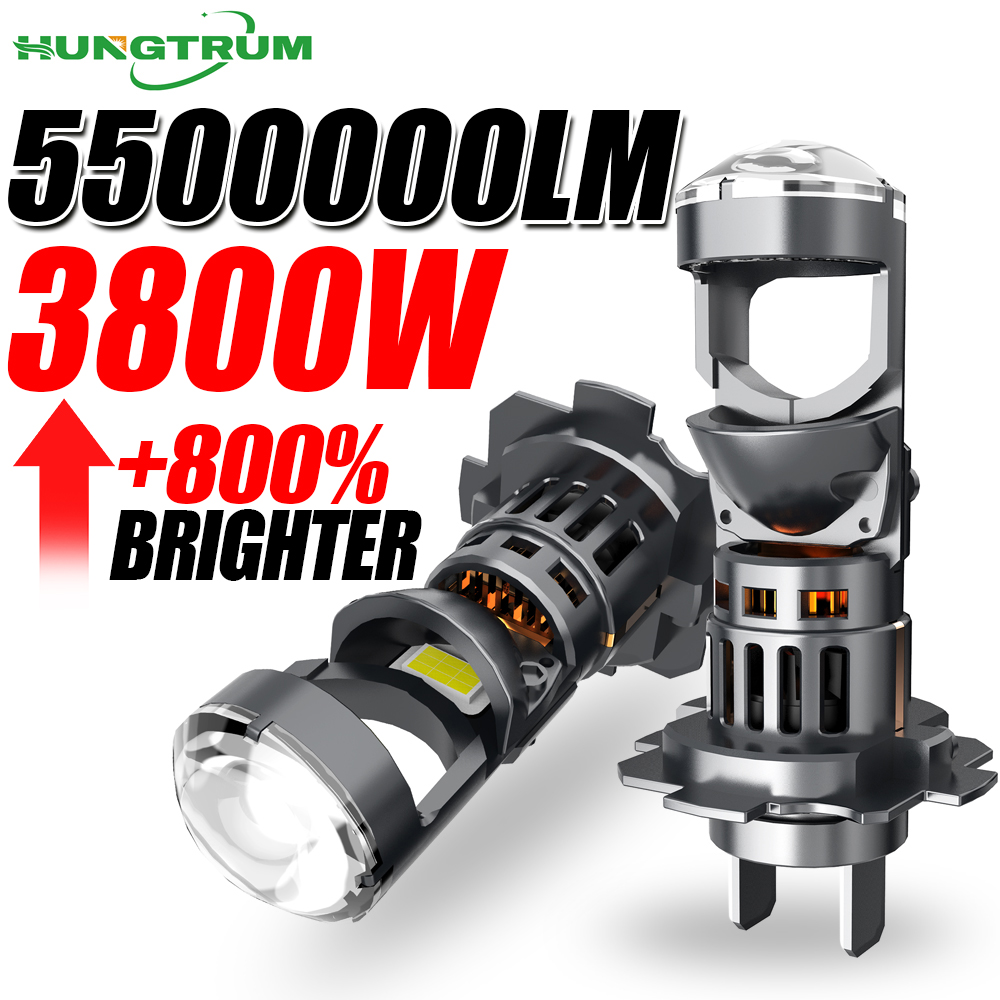 新しい H4 H7 LED プロジェクターレンズヘッドライト 5500000LM ワイヤレスプラグアンドプレイ CANBUS 車のライト 1:1 デザイン 800% 輝度ヘッドランプ
