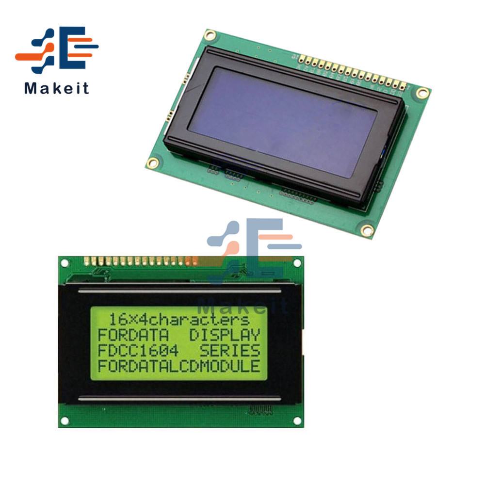 1604 lcd ディスプレイモジュール 16 × 4 文字 lc​​d スクリーンボード黄色青 LED バックライト付き SPLC780 HD44780 コントローラ Arduino 用
