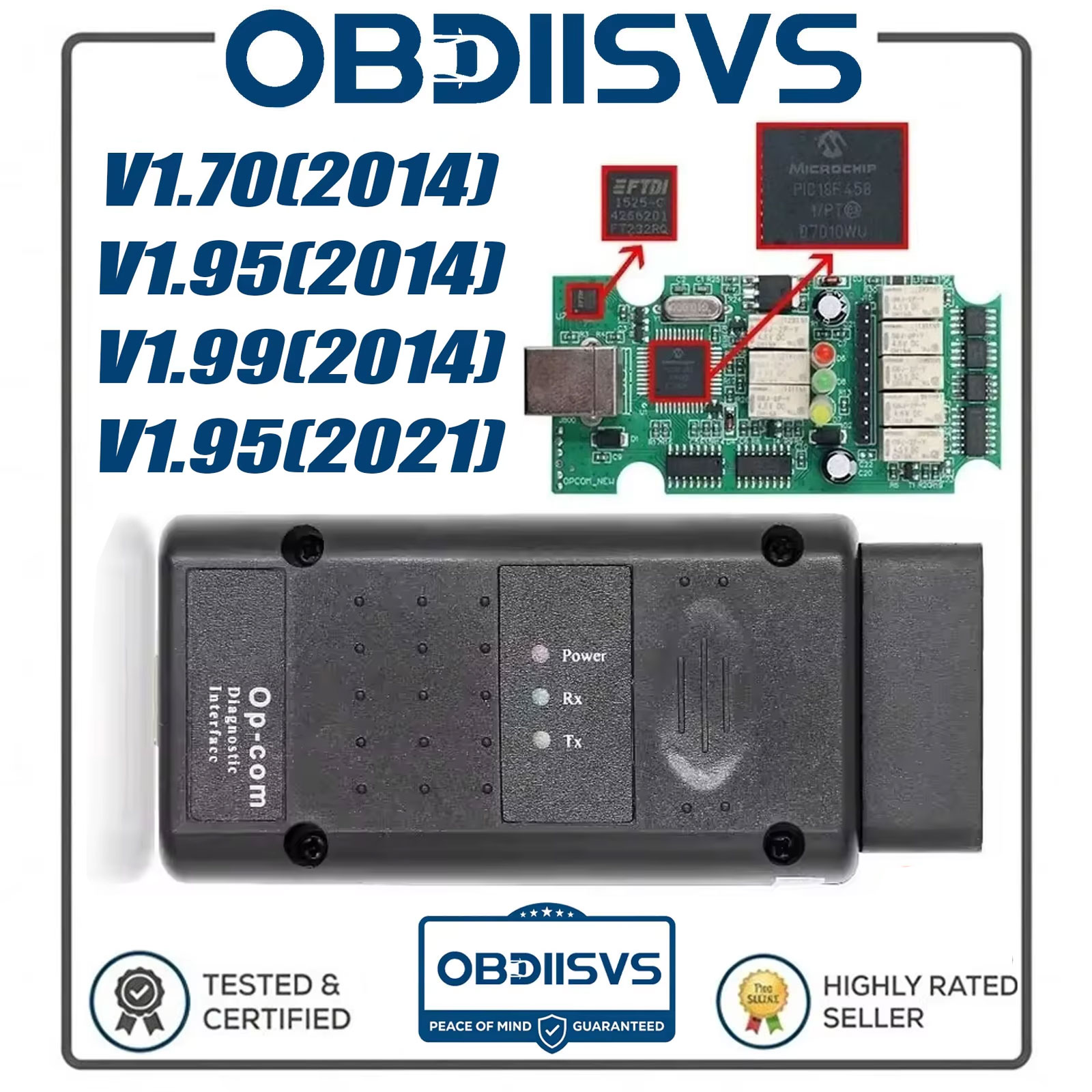 Opcom OBD2 スキャナオペル V1.70/V1.99/V1.95 PIC18F458 FTDI チップ CAN バスオペルフラッシュファームウェアアップデート OBD2 スキャナツール