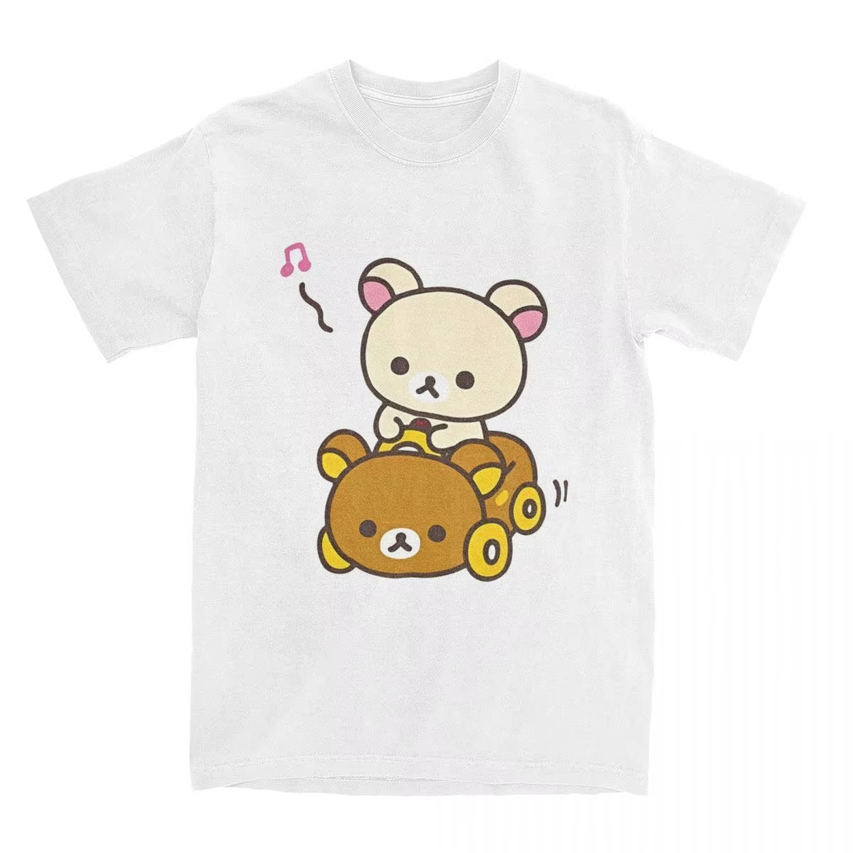 2026 新車ドライブリラックマ Tシャツ男性女性ヒップスターコットン Tシャツ O ネック半袖 Tシャツプラスサイズの服