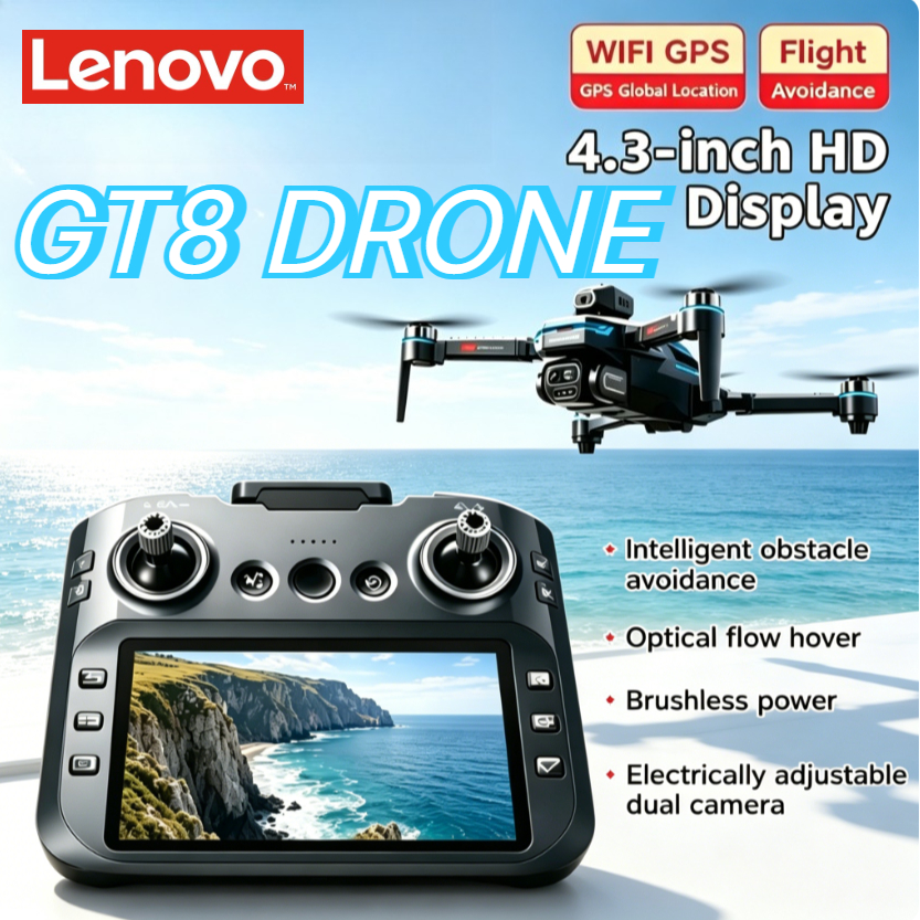 Lenovo GT8 RC ドローン GPS 8K HD 5G WIFI FPV 折りたたみ式 Quadcopter ブラシレスモーター オプティカル フロー ホバー プロの航空写真