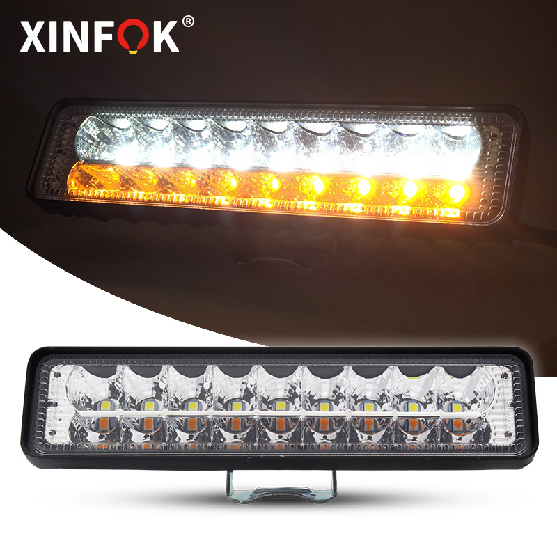 ホワイトアンバースリム Led ライトバーオフロード LED バースポットフラッド LED ライトバー運転霧 SUV 4X4 オフロード LED ワークライトランプ
