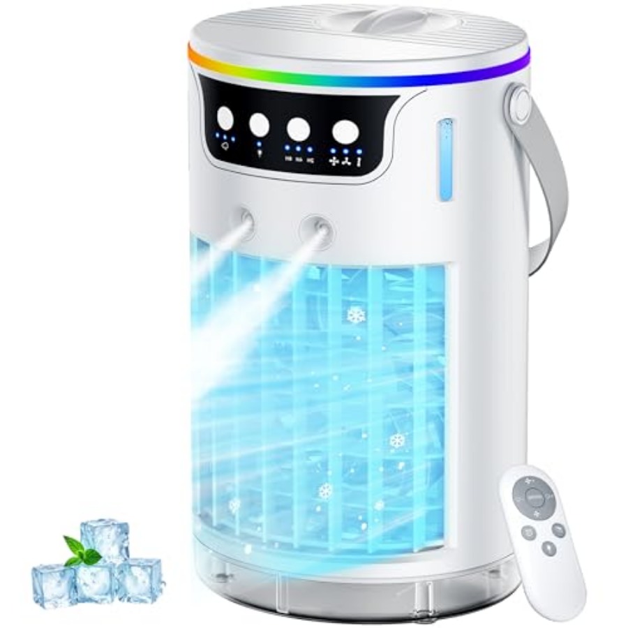 ポータブルエアコンデスクトップACユニット、水氷冷却ミスト付き、パーソナル蒸発空気クーラー、Be用ミニスワンプクーラー