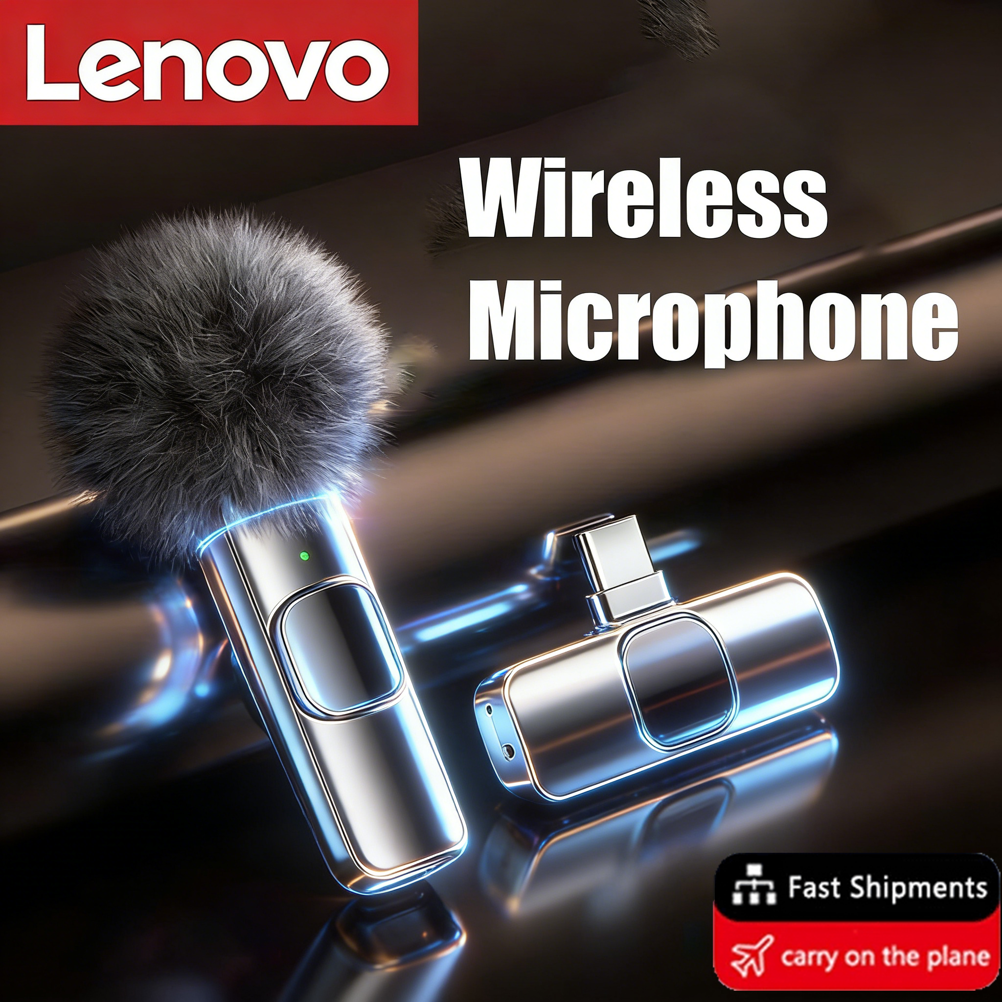 Lenovo ミニポータブルワイヤレスオーディオビデオ録音ラベリアマイクライブブロードキャストゲームオーディオビデオ録音 iPhone