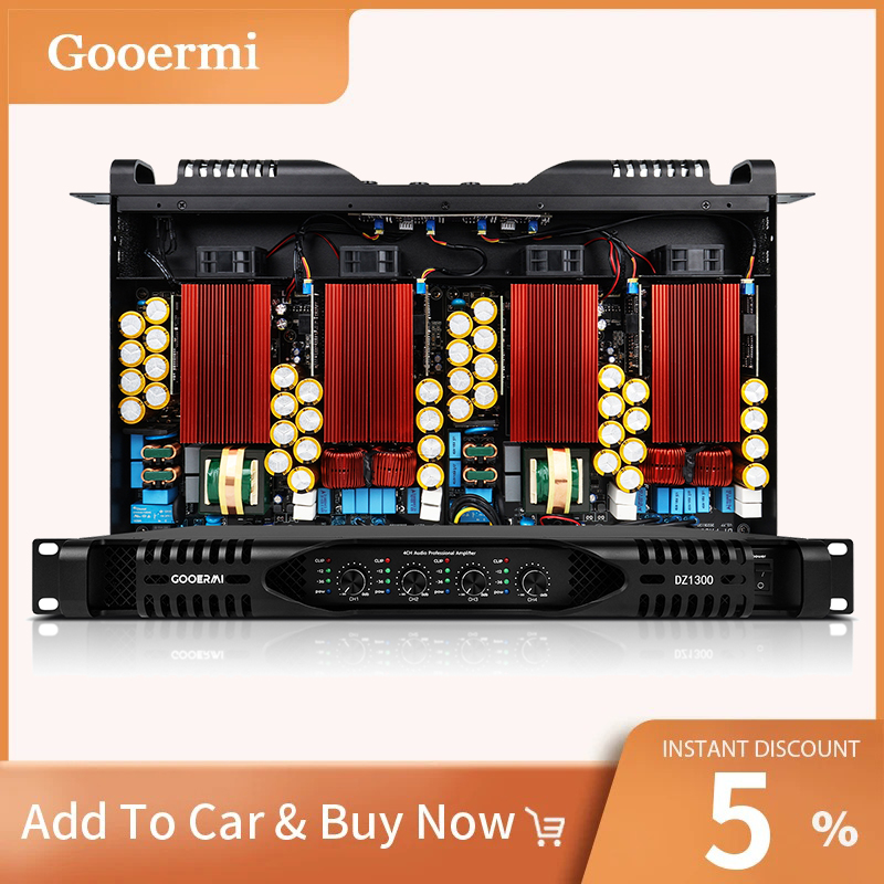 Gooermi DE2300 1U 4 チャンネルデジタルアンプ 4x2000W パワーステレオサウンドシステムプロオーディオクラス D ステージアンプ
