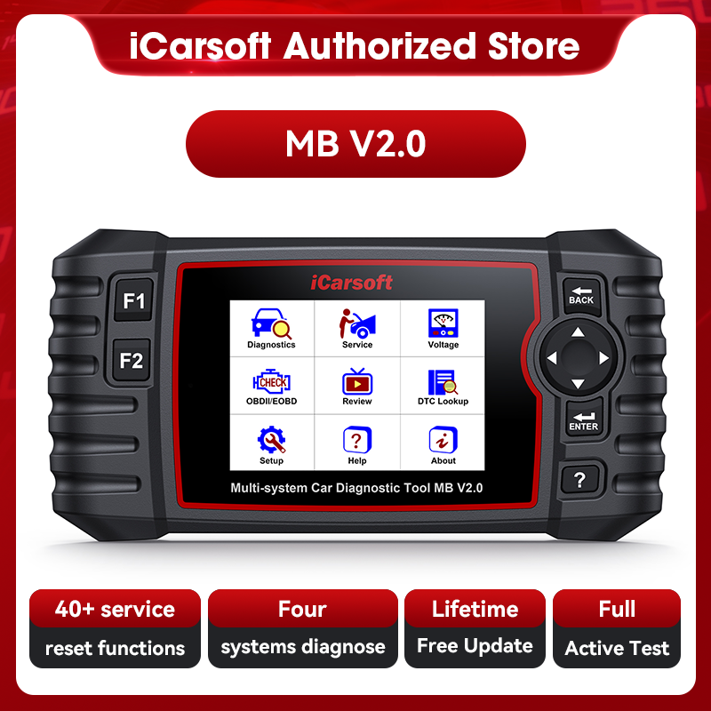 iCarsoft MB V2.0 OBD2 診断ツール BENZ SPRINTER SMART DPF ABS EPB インジェクター コーディング オイル リセット キット オンラインで無料アップグレード