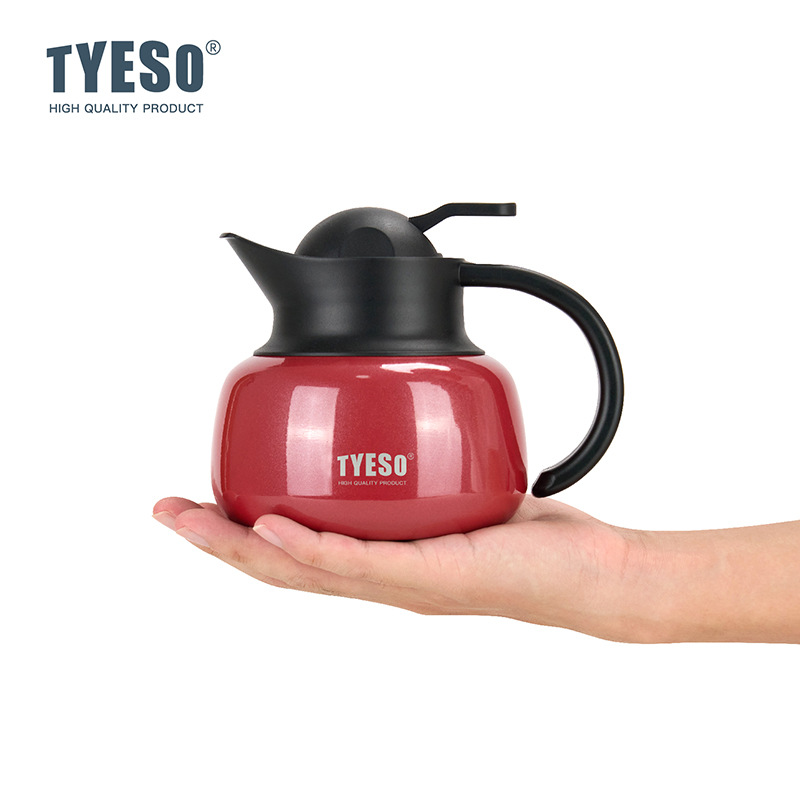 Tyeso カボチャ型魔法瓶スチール断熱ティーインフューザーホットコールドウォーターボトル取り外し可能なインフューザー 304 ステンレス大容量