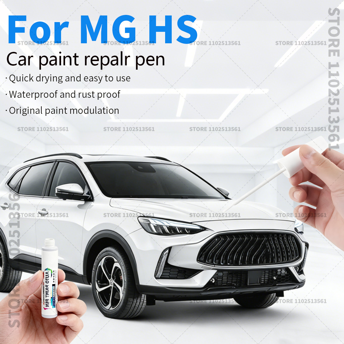 車のペイント修理ペン MG モーター MG HS 2018-2025 ZSA ペイントスクラッチ修復アクセサリー黒、白、青、茶色、銀、赤グレー