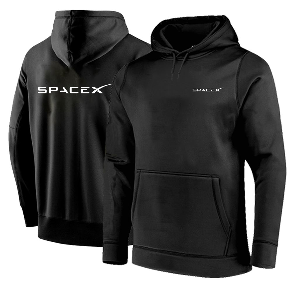 2025 SpaceX スペース X 新印刷男性春と秋無地プルオーバーパーカールースファッション服フード付きトップス