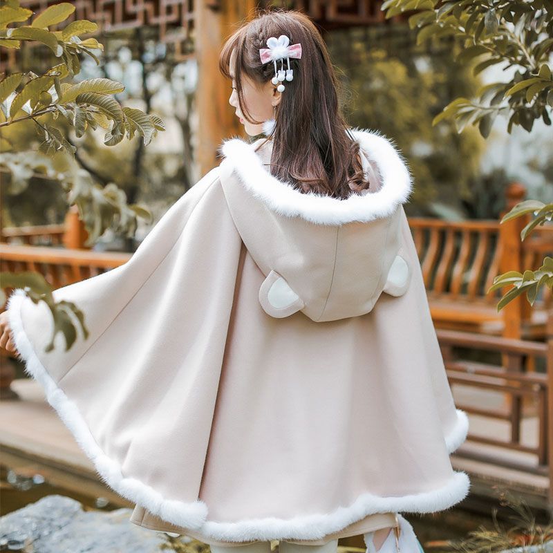 ロリータガールズマントチャイニーズフード付きマント