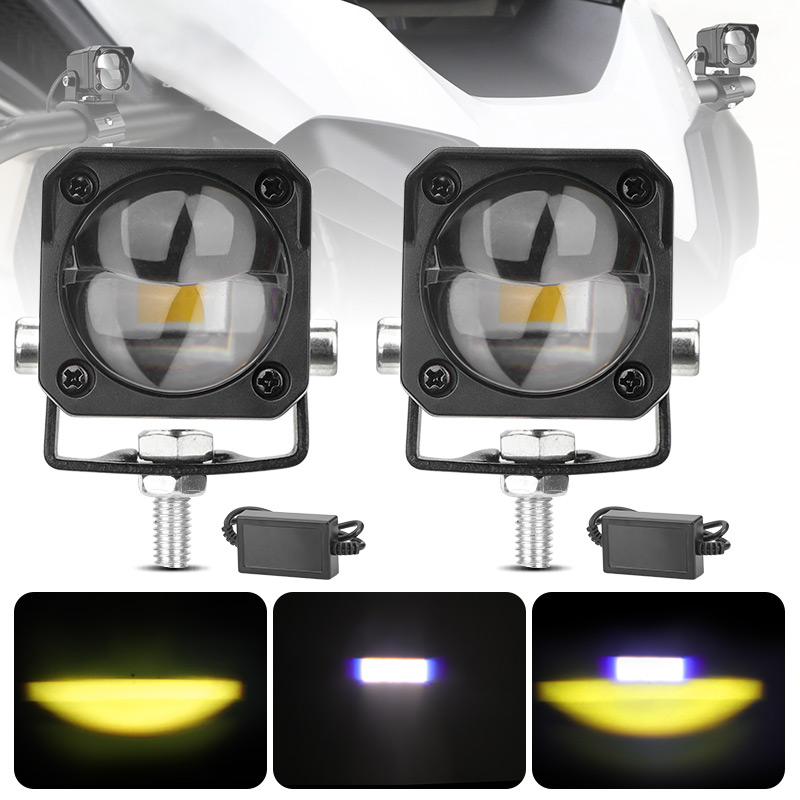 車 LED ワークライトバーミニ補助ヘッドライト白黄色スポットライトフォグランプ ATV UTV スクーターダートバイク 12V 24V 36V 48V