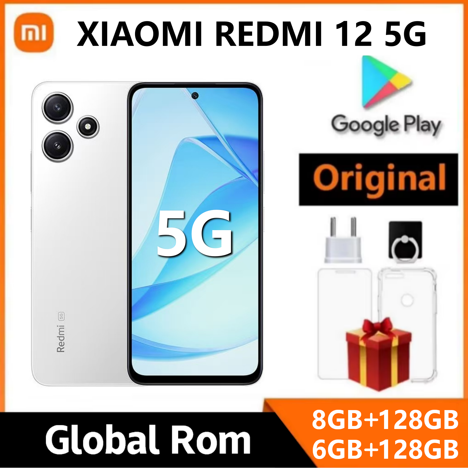 オリジナル Xiaomi Redmi 12 5 グラム 5000mAh バッテリー Snapdragon 4 Gen2 スマートフォン 50MP クアッドカメラ 6.79 インチ画面 LCD グローバル Rom 電話