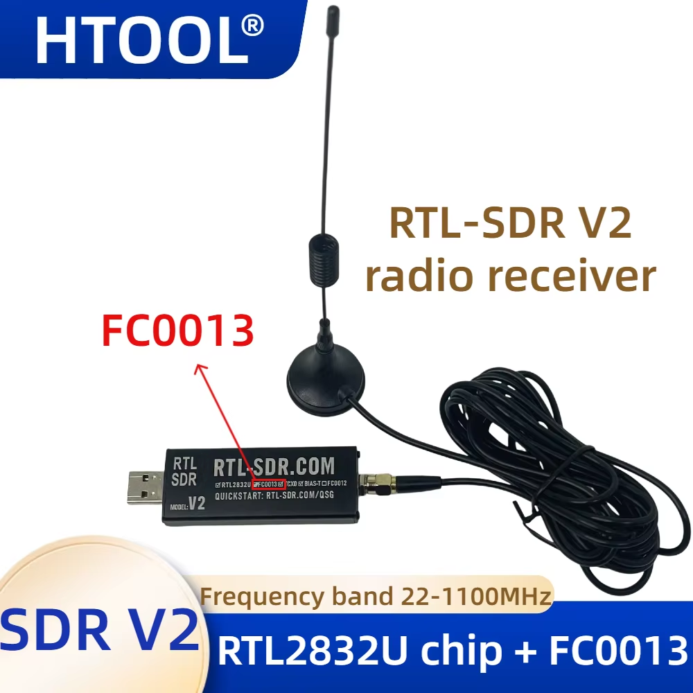 SDR ラジオ受信機 RTL2832U RTL-SDR チップ受信機 FC0013 チューナーバンド 22-1100MHz