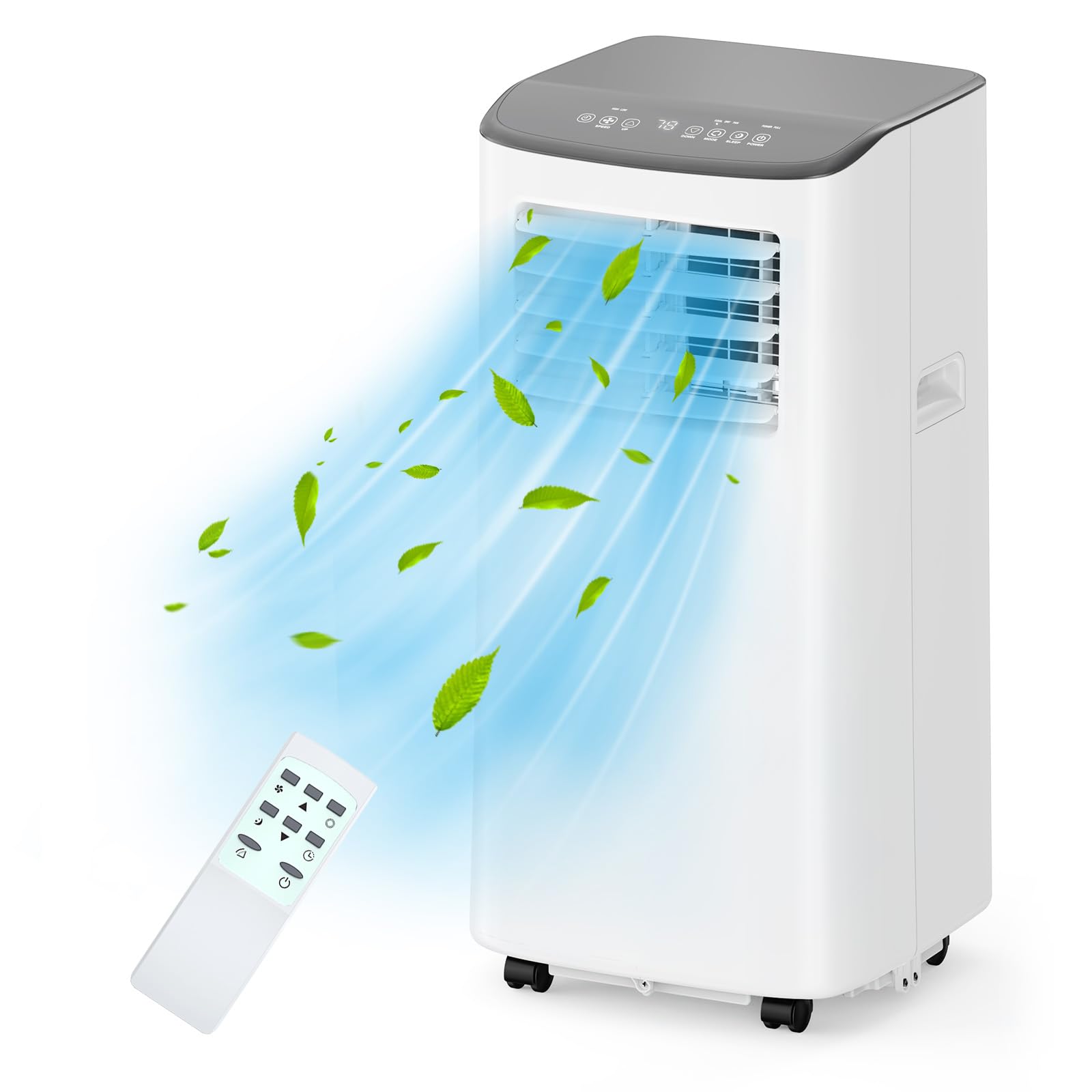 8,000 BTU ポータブルエアコン、クール、ファン、除湿器、睡眠、4-in-1 エアコンポータブル、24 時間タイマー、リモコン付きポータブル AC ユニット