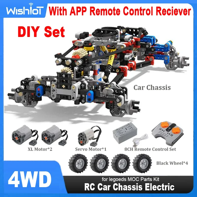 4WD RC カーシャーシ電動ドライブクライミングカーオフロードテクニカルサスペンションショック付き 8CH APP リモコン MOC PF 8882 8878