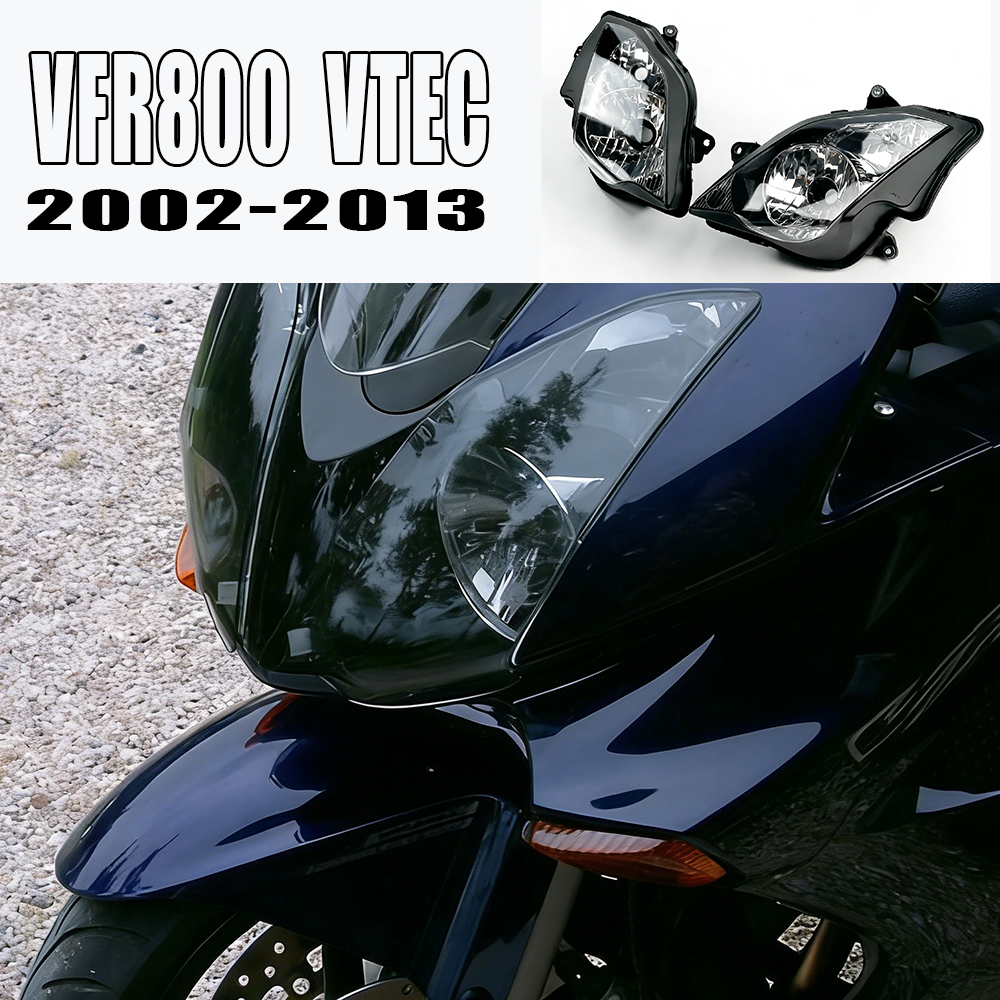 オートバイライトフロントヘッドライトホンダ VFR 800 VTEC インターセプター RC46 2002-2013 アセンブリヘッドライトヘッドランプヘッドライトヘッド