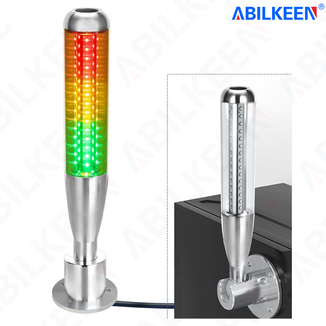 TF-06Q-J LED Tri-Color Keep Flash Illuminate Warning Light DC24V 3 Layer Aluminum Alloy Industrial Machine Tool Warning Light