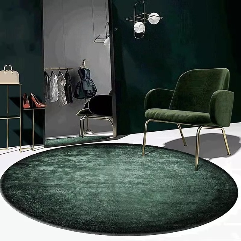 Modern Minimalist Carpets for Living Room Light Luxury Bedroom Decor Green Carpet Round Lounge Mat Home Fluffy Soft Plush Rug