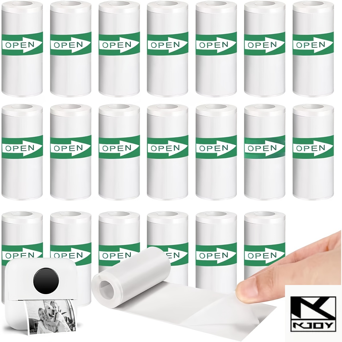 kkjoy 粘着感熱紙 10 ロール 57mm ミニプリンター日常使用用