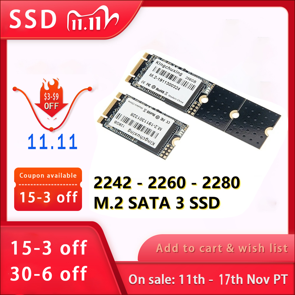 プロモ Kingchuxing SSD M2 Sata M.2 NGFF ソリッドステートドライブ 1 TB 512 ギガバイト 256 ギガバイト 2242 2260 2280 ハードドライブディスクラップトップノートブック SSD