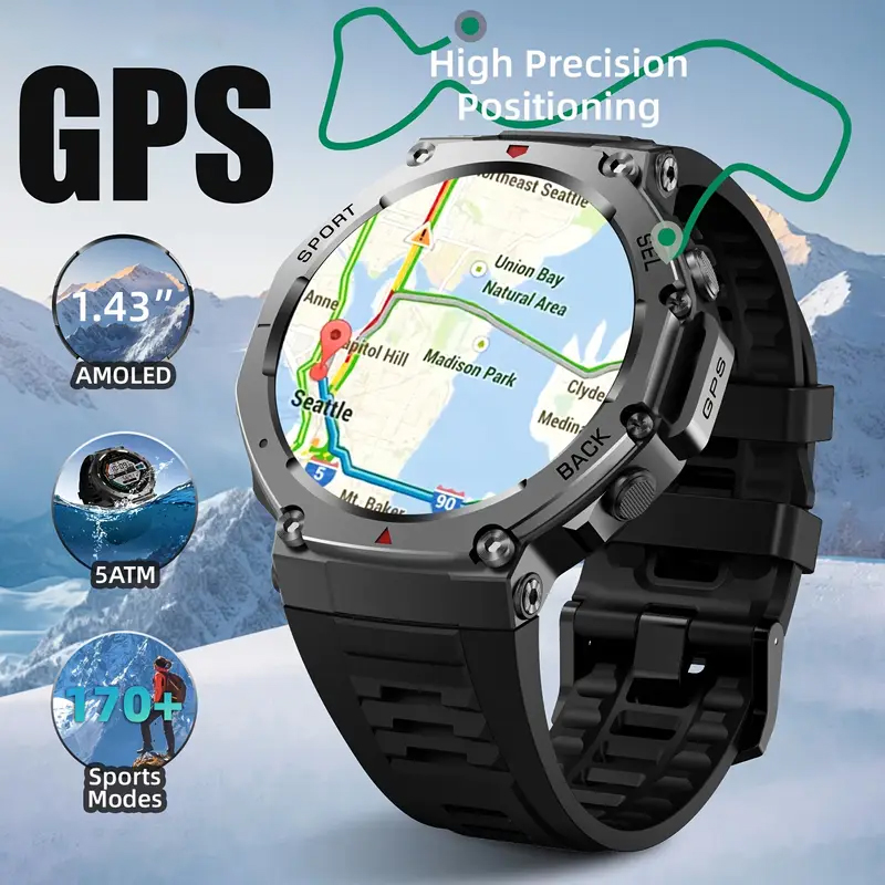 スマートウォッチ Amazfit T-rex 3 GPS スポーツ 10ATM 水泳スマートウォッチ Amoled スクリーンコンパス高度健康モニターバンド