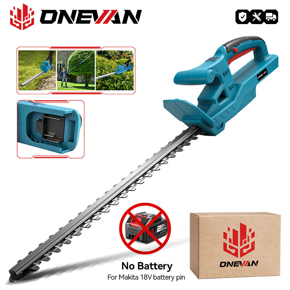 ONEVAN 3000 ワットコードレス電動ヘッジトリマーハンドヘルド剪定鋸芝刈り機庭トリミング電動ツールマキタバッテリーピン