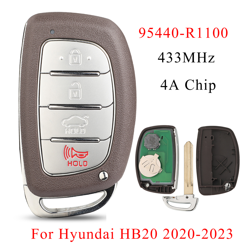 Jingyuqin 95440-R1100 433MHz 4A チップキーレスヒュンダイ HB20 2020 - 2023 スマートリモコン車のキー交換 Fob