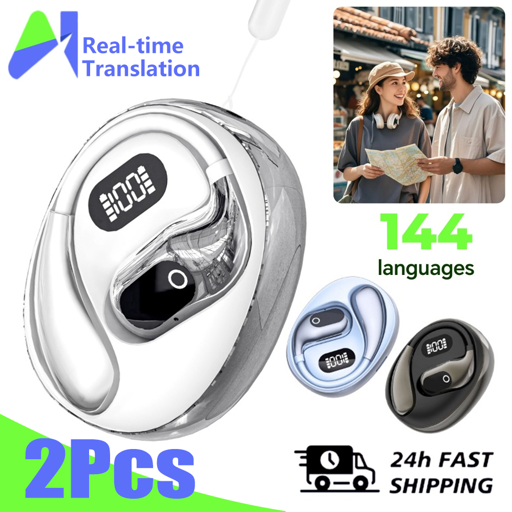 リアルタイム翻訳ヘッドフォン 144 言語翻訳イヤホン ワイヤレス Bluetooth 5.4 ヘッドセット ビジネス オフィス 旅行用