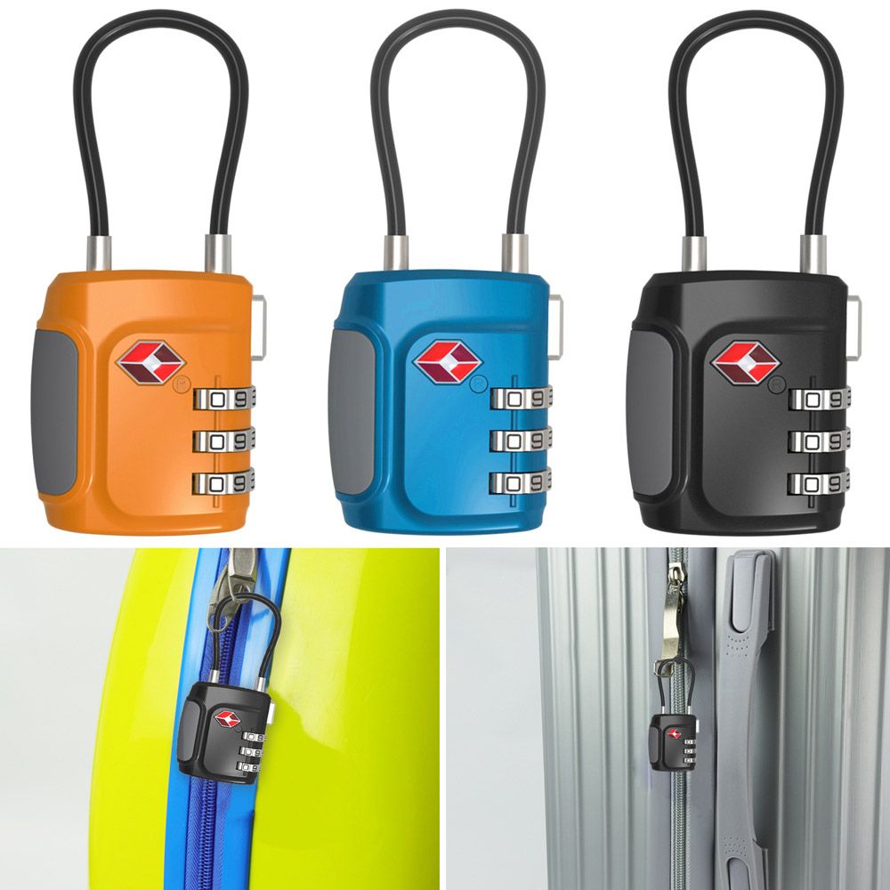 ポータブル耐候性荷物ロックコンビネーションロック安全コードロック TSA 税関ロック 3 ダイヤル桁コンビネーションロック