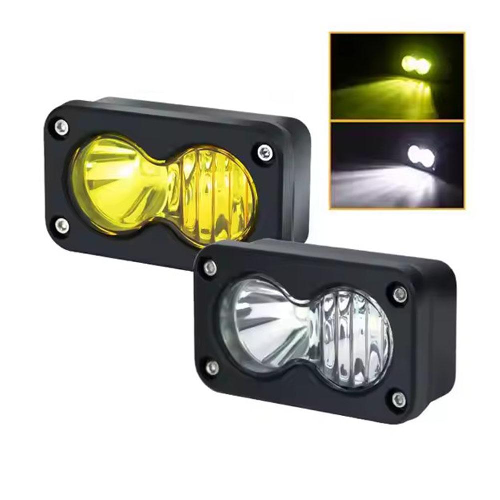 3 インチ 20 ワットオートバイ Led ワークライト車のスクエアスポットライト白黄色 LED ポッド運転フォグランプ車のトラックの荷物ラックランプ