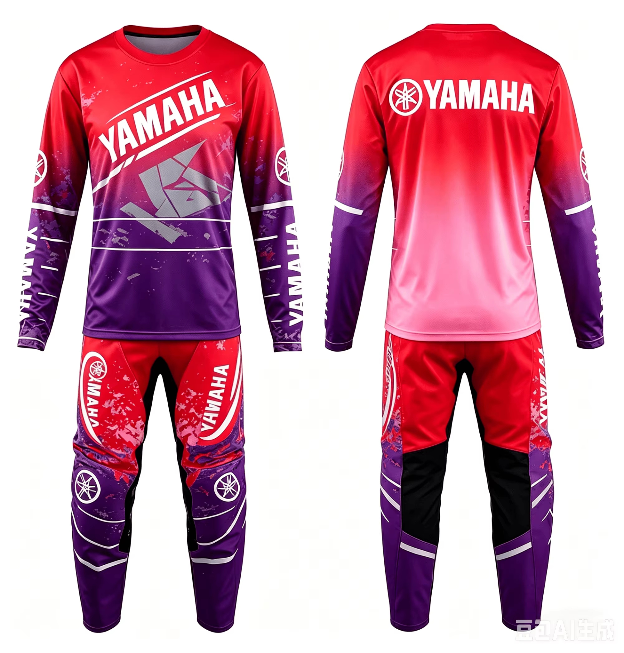 新しい夏ヤマハ赤オートバイオフロードレース長袖パンツセット男性と女性のための特大スピード乾燥サイクリングスポーツセット