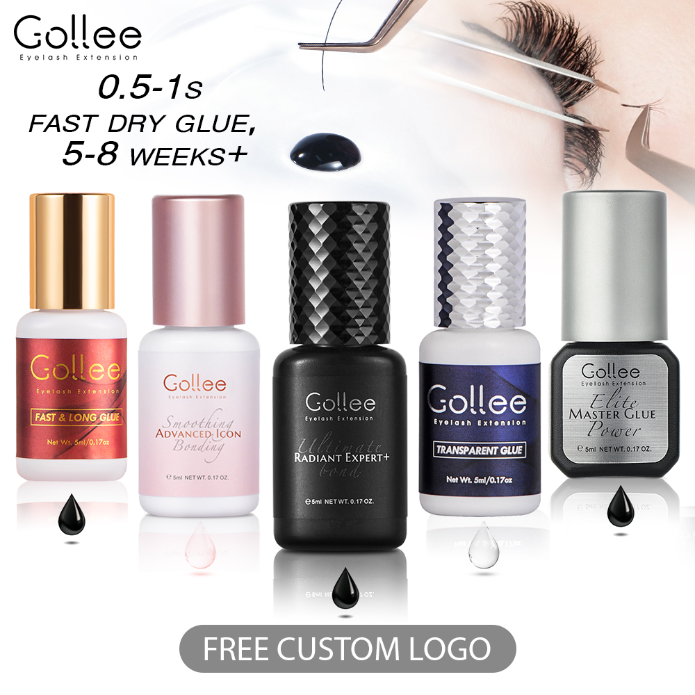 Gollee 0.5 s 速乾性ラッシュ接着剤長期的な 6-8 週間まつげエクステンション用まつげ接着剤無刺激接着剤メイクアップツール
