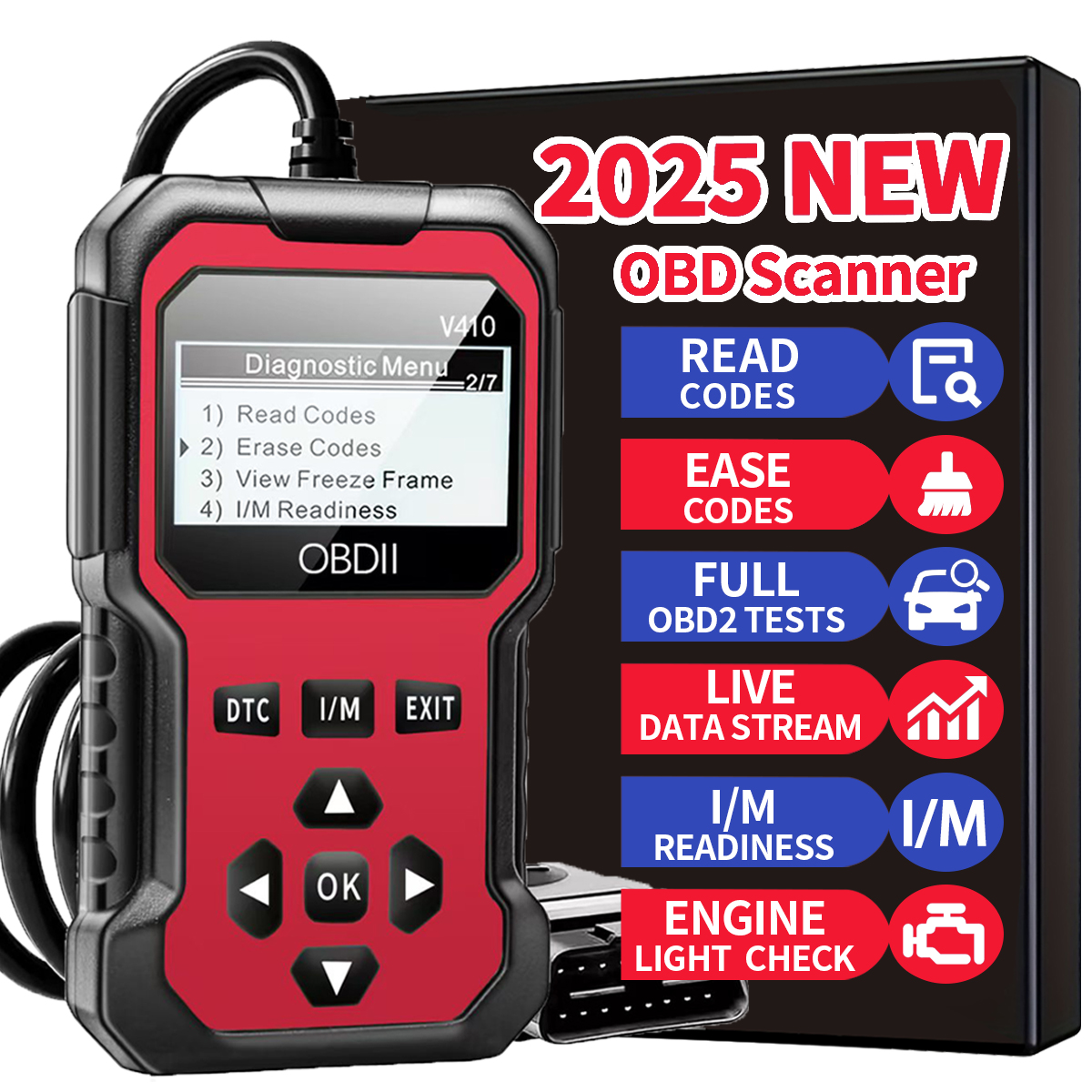 車の Obd2 スキャナ診断ツール コード リーダー エンジン故障コード リーダー スキャナは、1996 年以降のすべての Obd Ii プロトコル車を診断できます