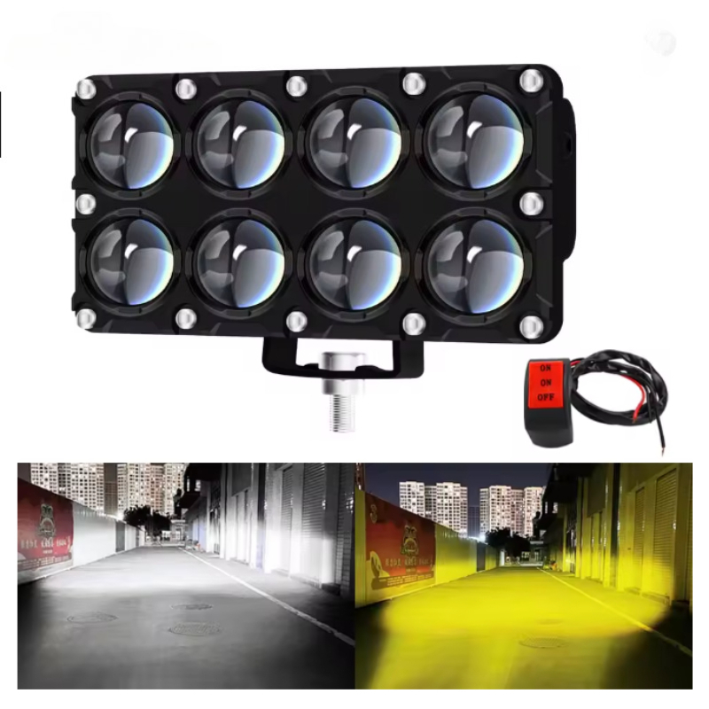300 ワットオートバイ LED スポットライトデュアルカラーハイ/ロービームフォグランプ車トラック SUV UTV 12V 24V ミニレンズヘッドライトドライビングライト