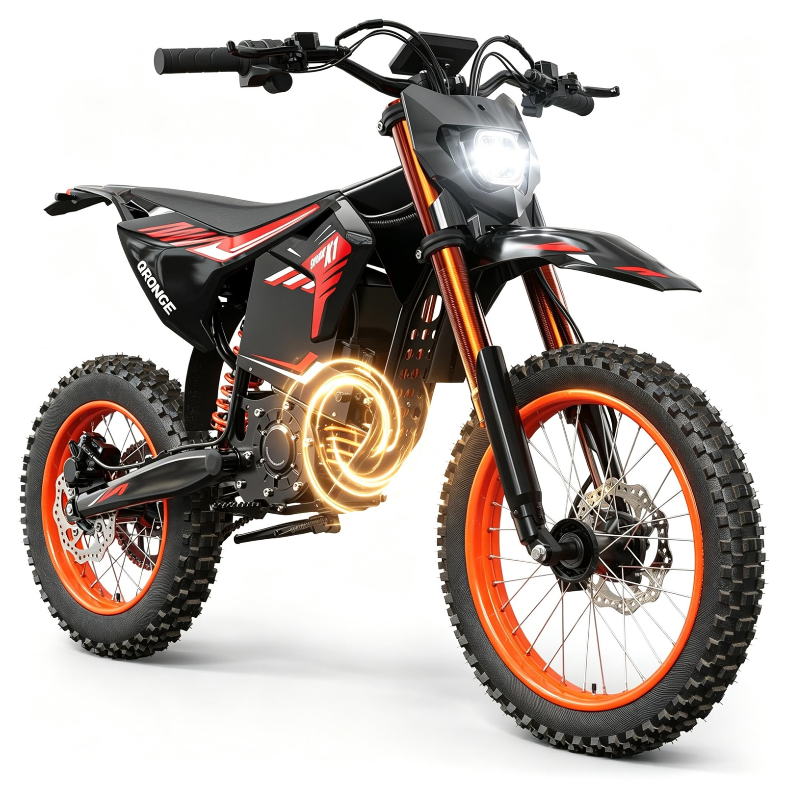 QRONGE X1 Spark L 電動ダートバイク、4500W ピーク電動自転車、60V 28.8Ah 最大 50MPH