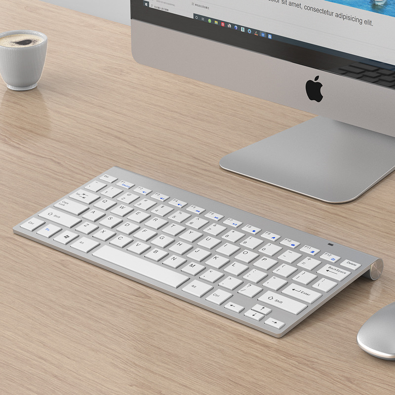 超薄型 2.4G ミニワイヤレスキーボードとマウス iMac Macbook シザーフィート チョコレート ミュート Windows Linux 用